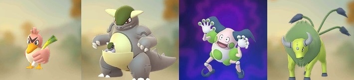 Tauros, Mr. Mime, Farfetch'd, and Kangaskhan 