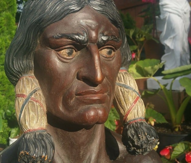SITTING BULL cigar store indian statue vtg tobacco antique native american Sioux