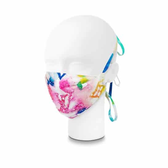 Monogram Watercolor Embroidered Mask Cover
