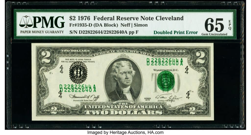 $2 Federal Reserve Bank Note