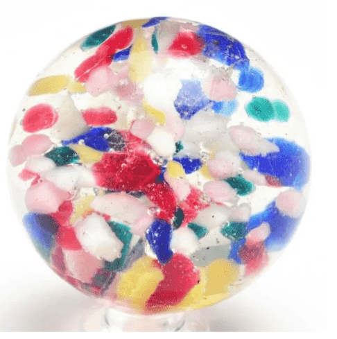 Lot 20 Marbles Antique Triple Color Glass Crystal Vintage Design Art Toy 16mm 