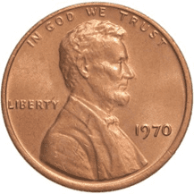 1970 Penny (Without Mint Mark)