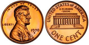 1970-S proof penny (Large Date)