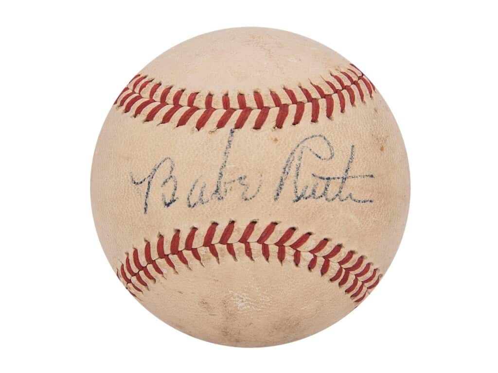 1942-45 Babe Ruth Single Signed OAL Harridge Baseball