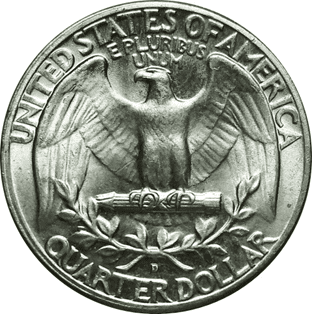 1964-D Washington, Reverse of 1965