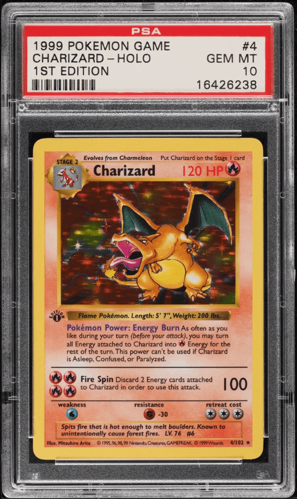 First Edition Base Set Shadowless Holofoil Thick Stamp Charizard #4