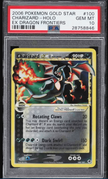 Gold Star Holo Ex Dragon Frontiers Charizard #100