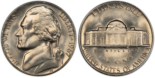 1967 Jefferson Nickel No Mint Mark 
