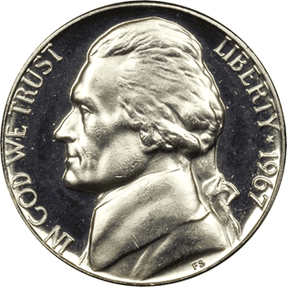 1967 Jefferson Nickel No Mint Mark