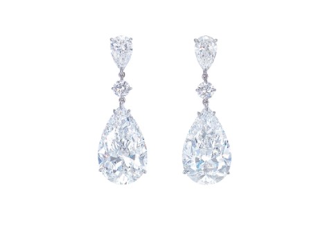 A Magnificent Pair of Diamond Ear Pendants