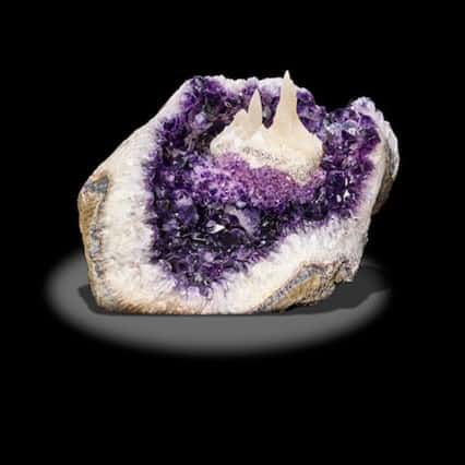 Museum-sized, Spectacular Calcite on Amethyst