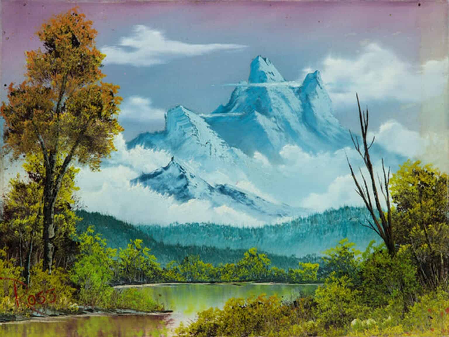 9 Most Expensive Bob Ross Paintings Ever Sold Rarest Org   Towering Peaks 1536x1153 