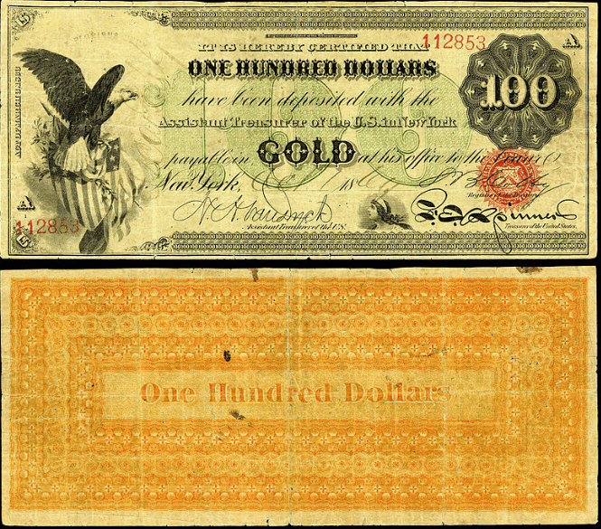 1863 Gold Certificate