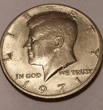 1971 No Mark Half Dollar