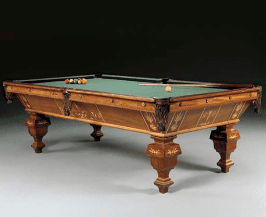 American Maple-Inlaid Mahogany Pool Table