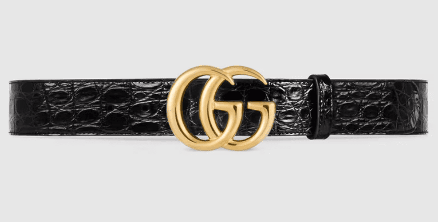 Gucci GG Marmont Caiman Belt With Shiny Buckle