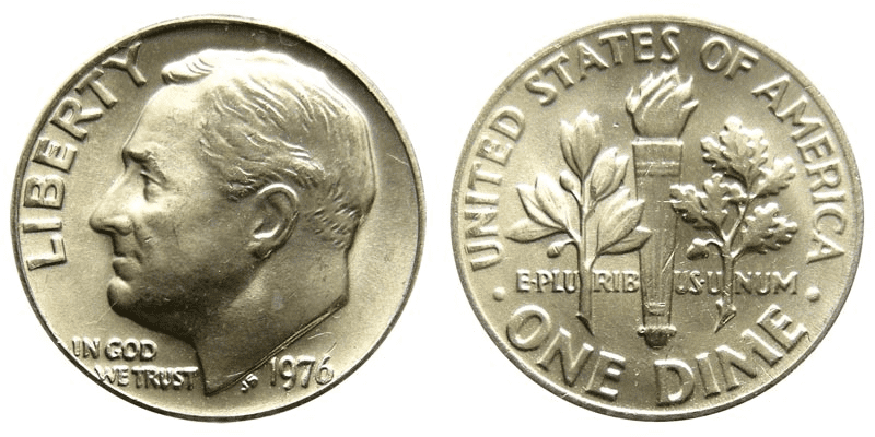 What Is A 1976 Roosevelt Dime Made Of