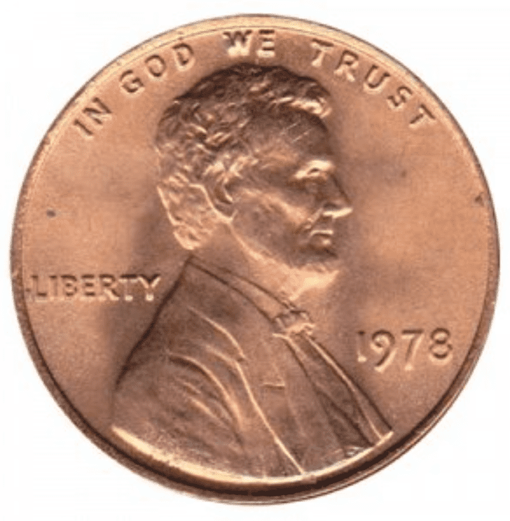 1978 P Penny (With No Mint Mark)