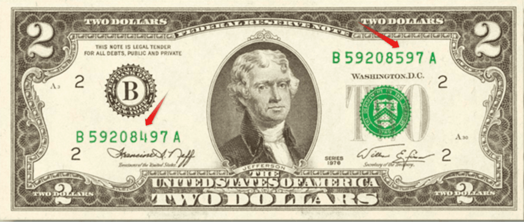 1976 2-Dollar Error Bills