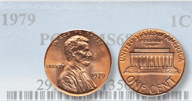 1979 Lincoln cent, PCGS Mint State 68 Red