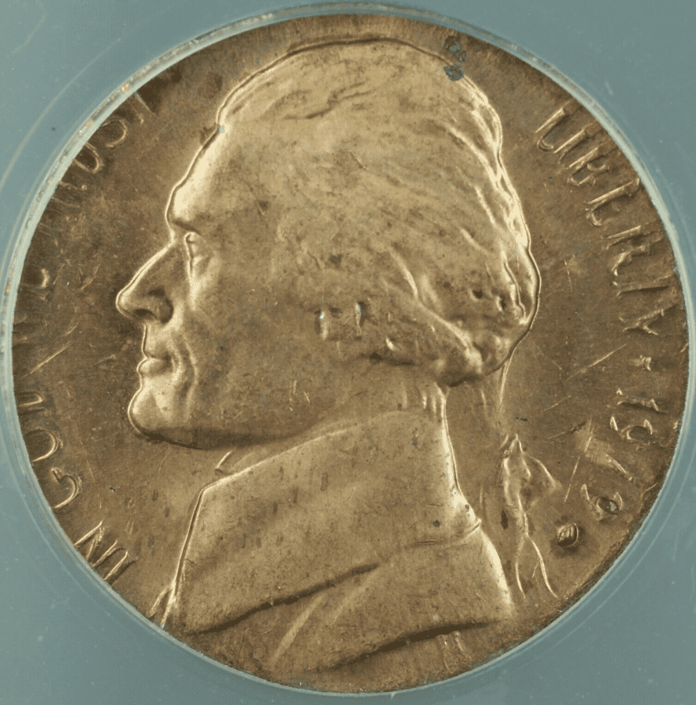 1979 nickel struck on a penny blank planchet