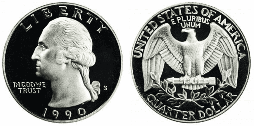 1990 S Washington Quarter Proof