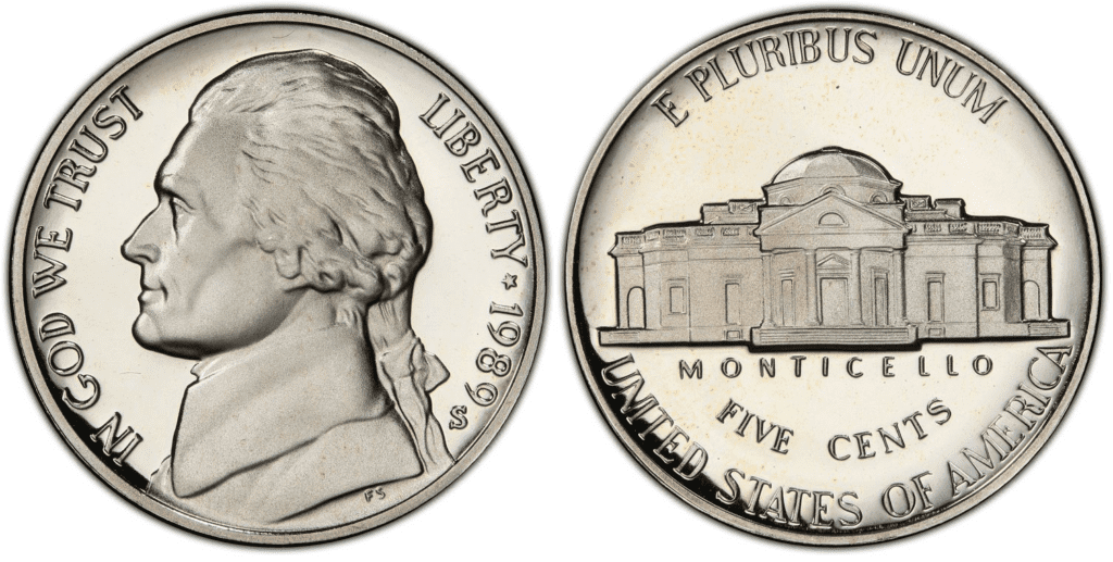 1989-S Jefferson Nickel