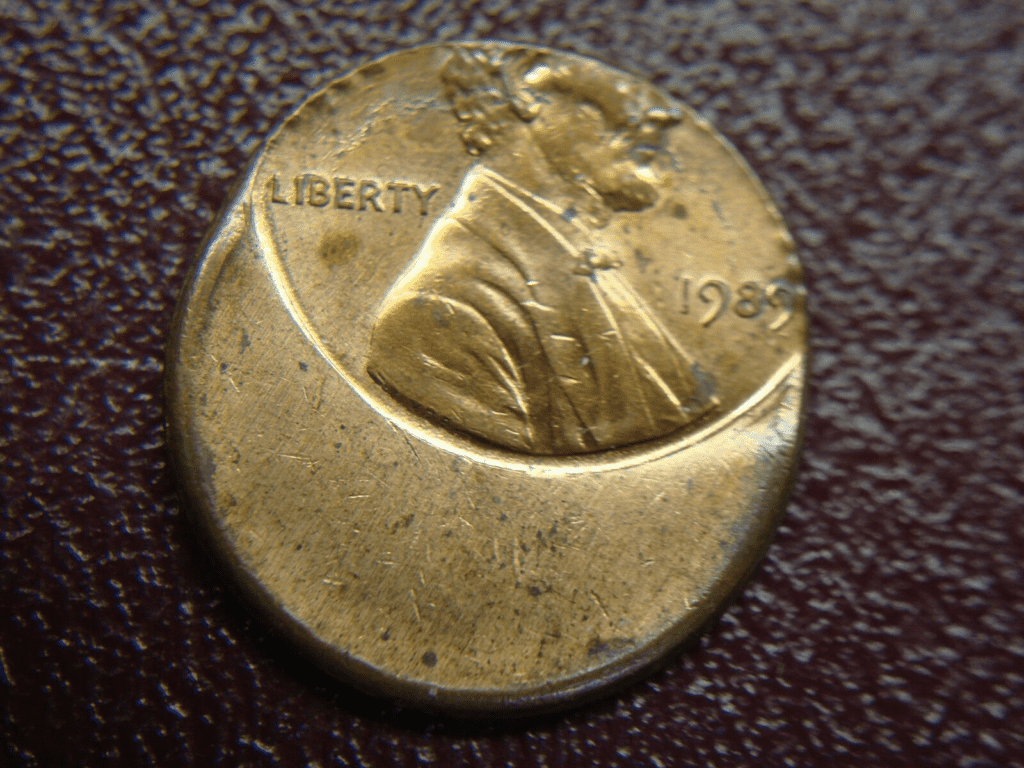 1989-P Lincoln Cent Mint Off-center error