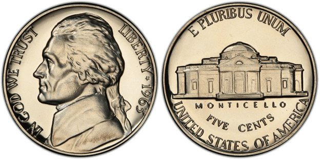 1963 P Jefferson nickel (proof)