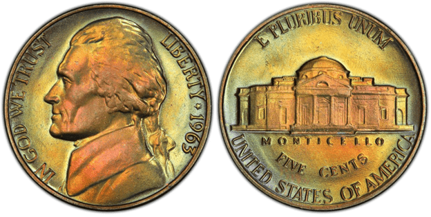 1963 P Jefferson nickel