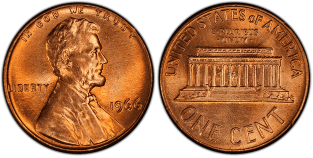 1966 P Lincoln Penny