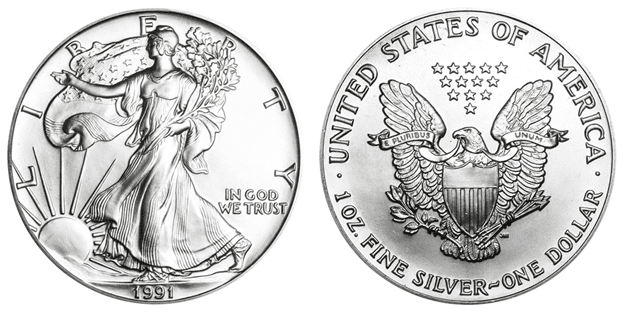 1991 S American Silver Eagle Bullion Coins