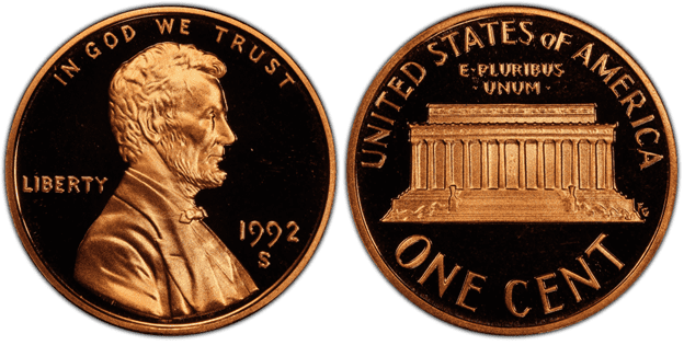 1992 S Lincoln Penny