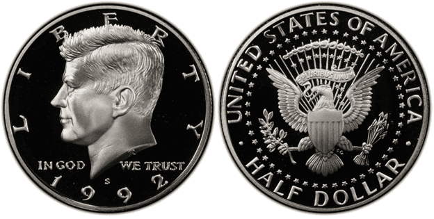 1992 S Silver Kennedy Half Dollar (proof)