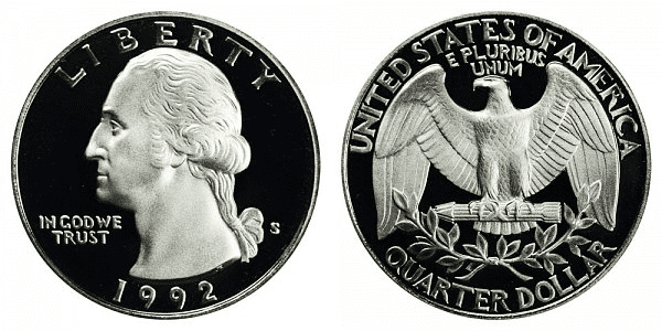 1992 S Washington Quarters (Silver Proof)