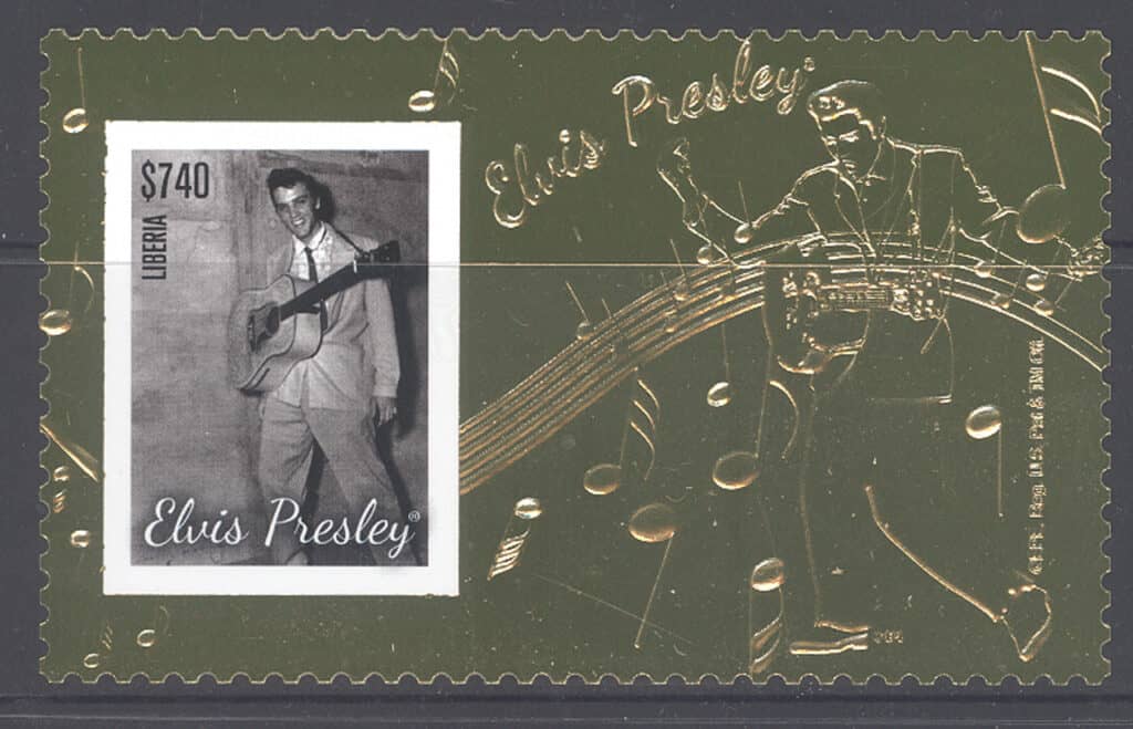 Liberia Elvis Gold Foil Stamp Sheet