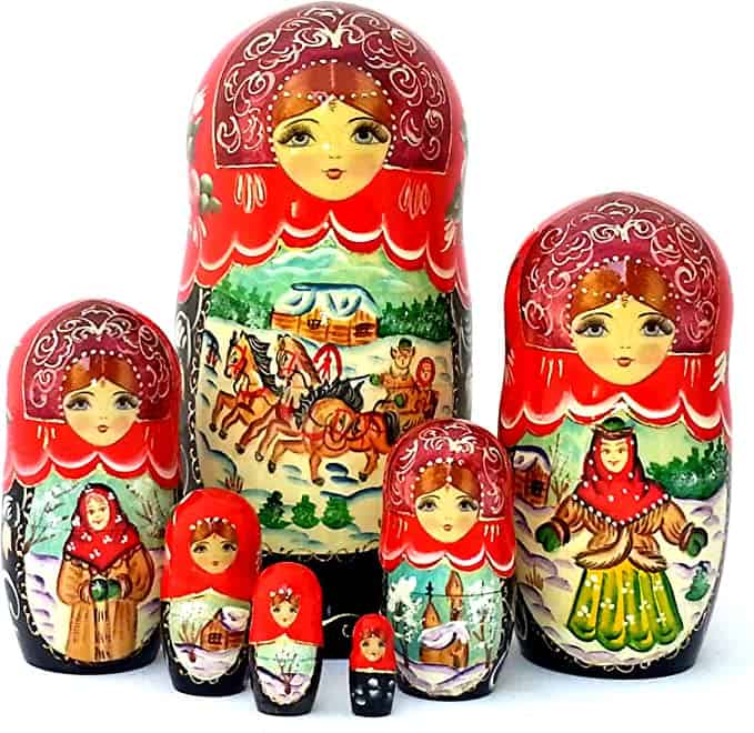 Russian Troika 25 Pieces Nesting Doll