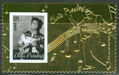 Elvis Presley Grenada Souvenir Stamp Gold Foil Sheet 70th Birth Anniversary