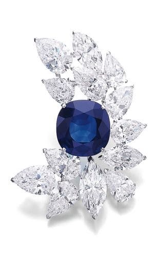 Sapphire and Diamond Brooch by Cartier