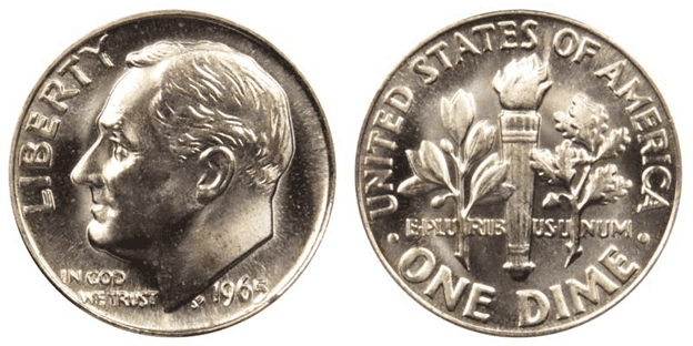 What Is the 1965 Roosevelt Dime Made Of