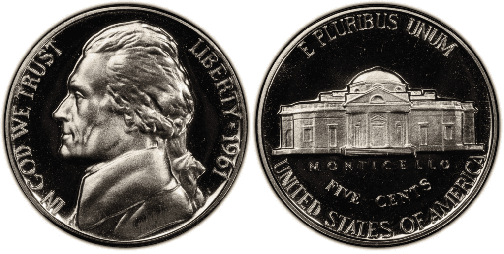 1961 P Jefferson nickel (proof)