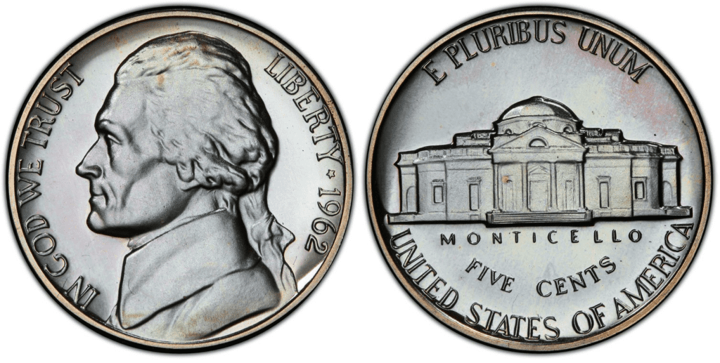 1962 P Jefferson nickel (proof)