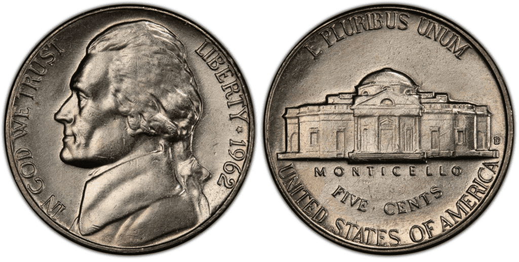1962 D Jefferson nickel