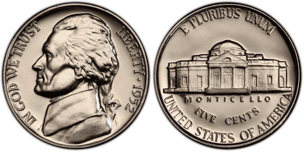 1952 Proof Jefferson Nickel