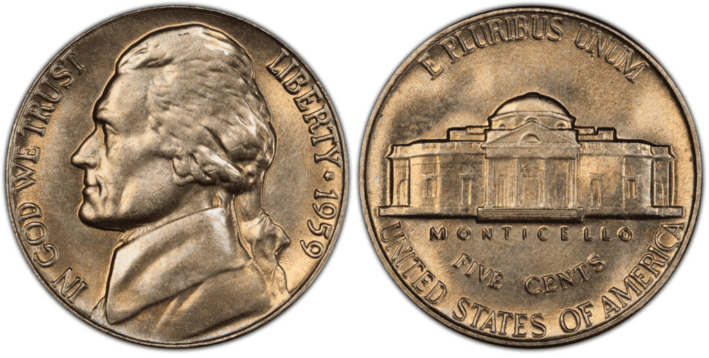 1959 P Jefferson nickel