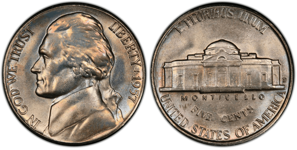 1957 D Jefferson nickel