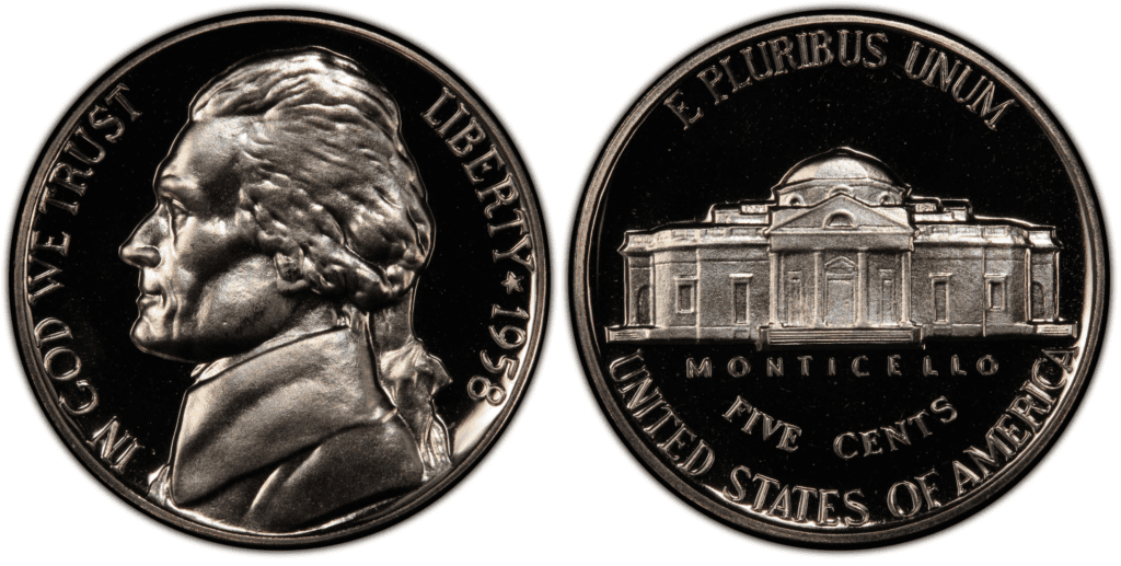 1958 P Jefferson nickel (proof)