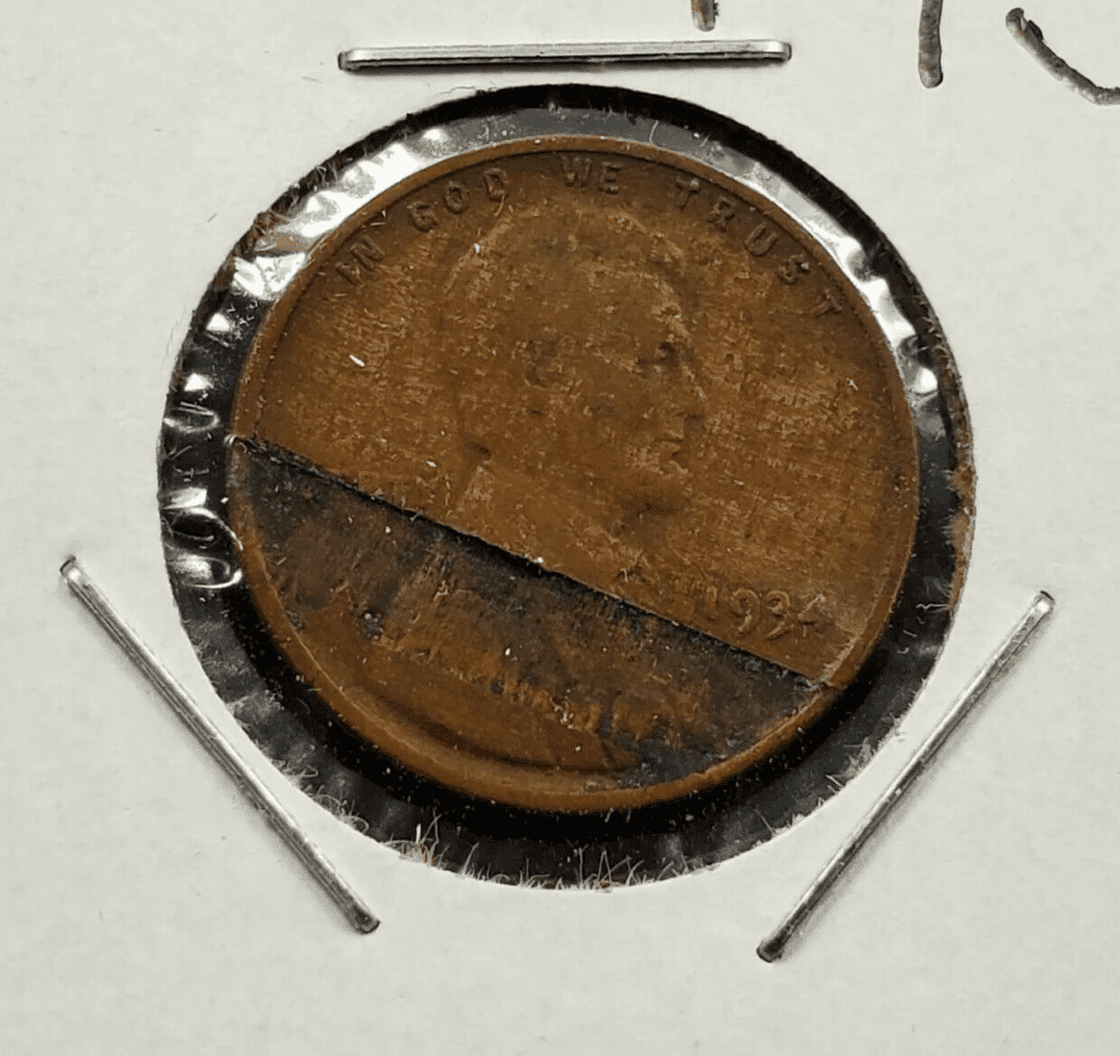 1934 penny lamination error