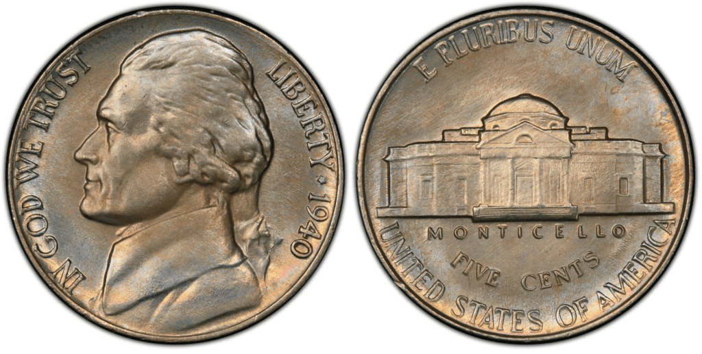 1940 Jefferson nickel one