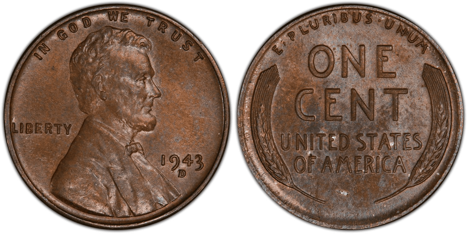 1943 D Copper Lincoln Copper Penny
